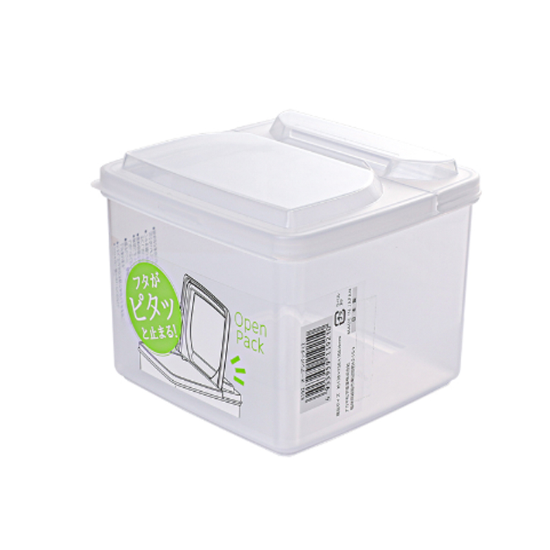 日本进口翻盖食品盒杂粮罐干货日式小米桶厨房橱柜塑料冰箱收纳盒 - 图3