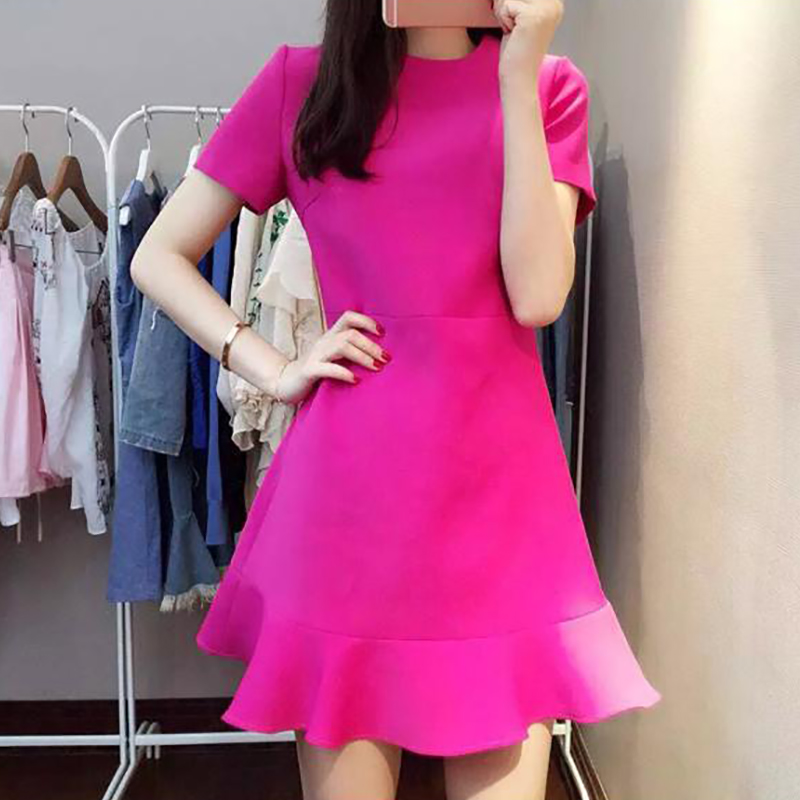 连衣裙收腰显瘦气质大码女夏荷叶边仙女裙子夏天鱼尾小清新连衣裙,淘宝优惠券,粉丝福利购,淘宝优惠卷