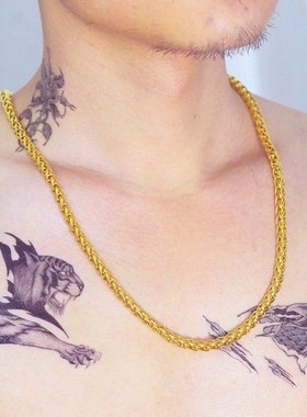 沙金项链猪笼链男女个性新款