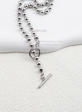 个性男女圆珠OT扣项链小众街拍流苏锁骨链简约百搭饰品森系ins风