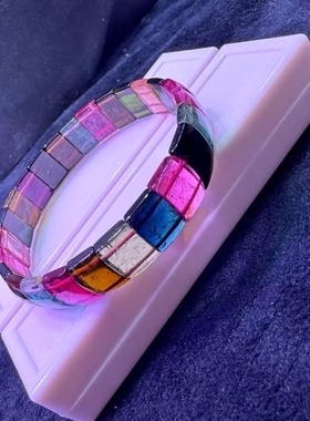 碧玺手排天然水晶宝石送女友礼物