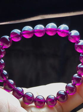 天然水晶手链手串紫牙乌石榴石