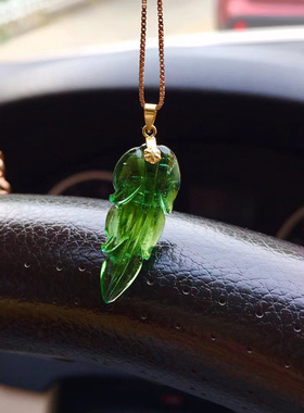 碧玺吊坠雕刻树叶鱼平安扣男女