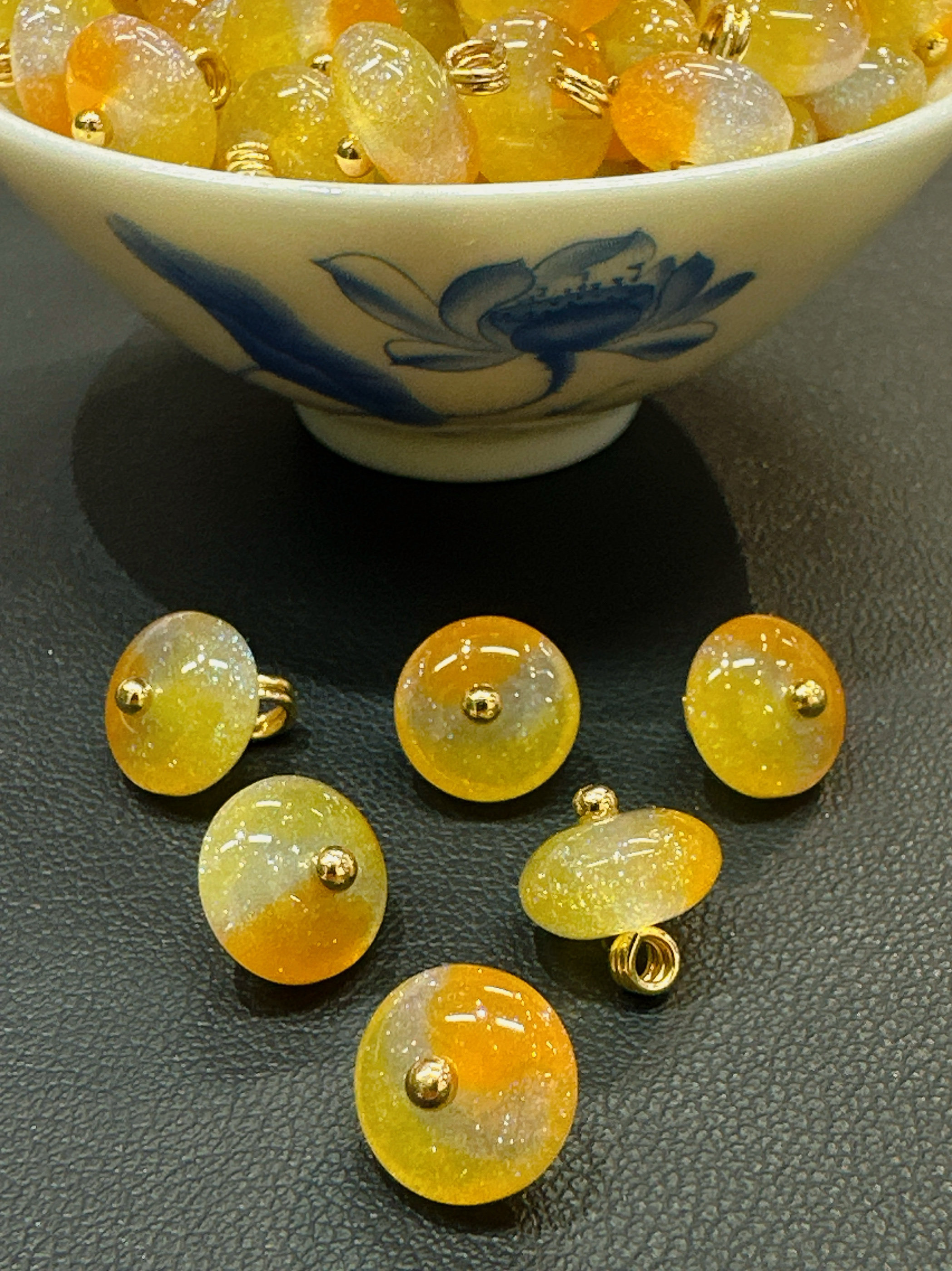 XITI 10mm新中式国风黄灰橙色扁珠纽扣旗袍服装辅料,淘宝优惠券,粉丝福利购,淘宝优惠卷