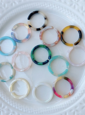 新款醋酸细圈戒指少女不掉色