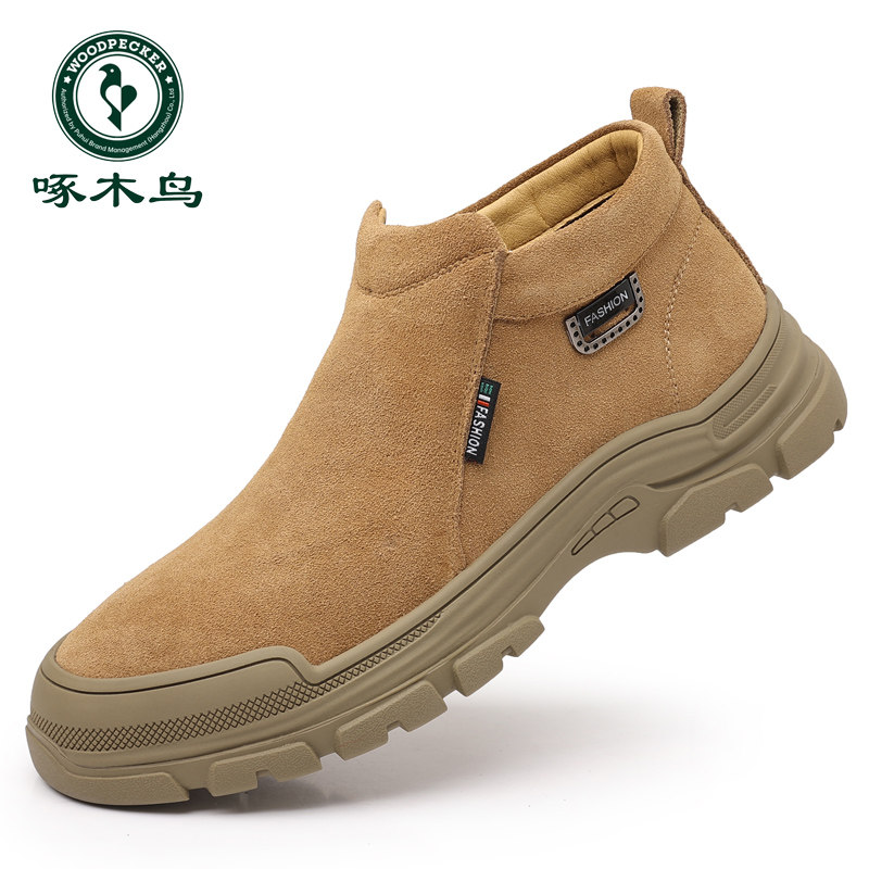啄木鸟马丁靴男款冬季加绒保暖高帮棉鞋男士英伦中帮工装雪地靴子,淘宝优惠券,粉丝福利购,淘宝优惠卷