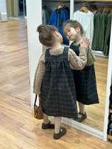 Children 100 hitchhiking vest dress Two sets 2023 Winter new girls College style Sub-vest dresses