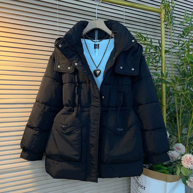 胖妹妹加大码时尚休闲百搭上衣纯色收腰连帽款加厚保暖棉服外套潮,淘宝优惠券,粉丝福利购,淘宝优惠卷