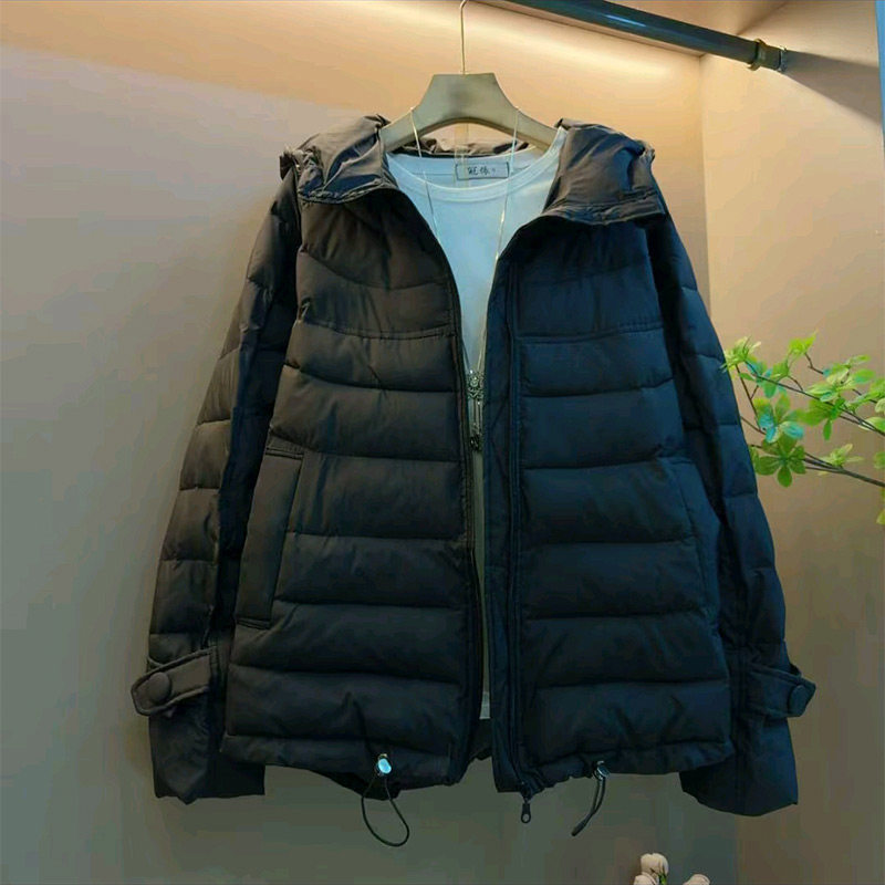 冬季新款韩版连帽抽绳夹棉棉服外套胖妹妹大码女装休闲百搭棉外衣,淘宝优惠券,粉丝福利购,淘宝优惠卷