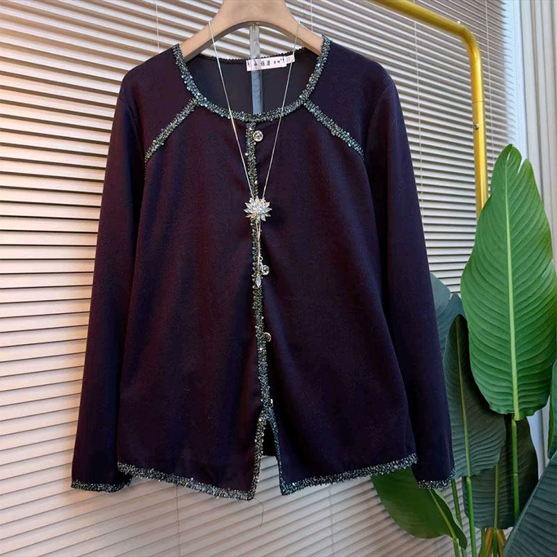 2026春季新款欧货时尚设计感亮片百搭衫大码女装胖mm休闲长袖上衣,淘宝优惠券,粉丝福利购,淘宝优惠卷