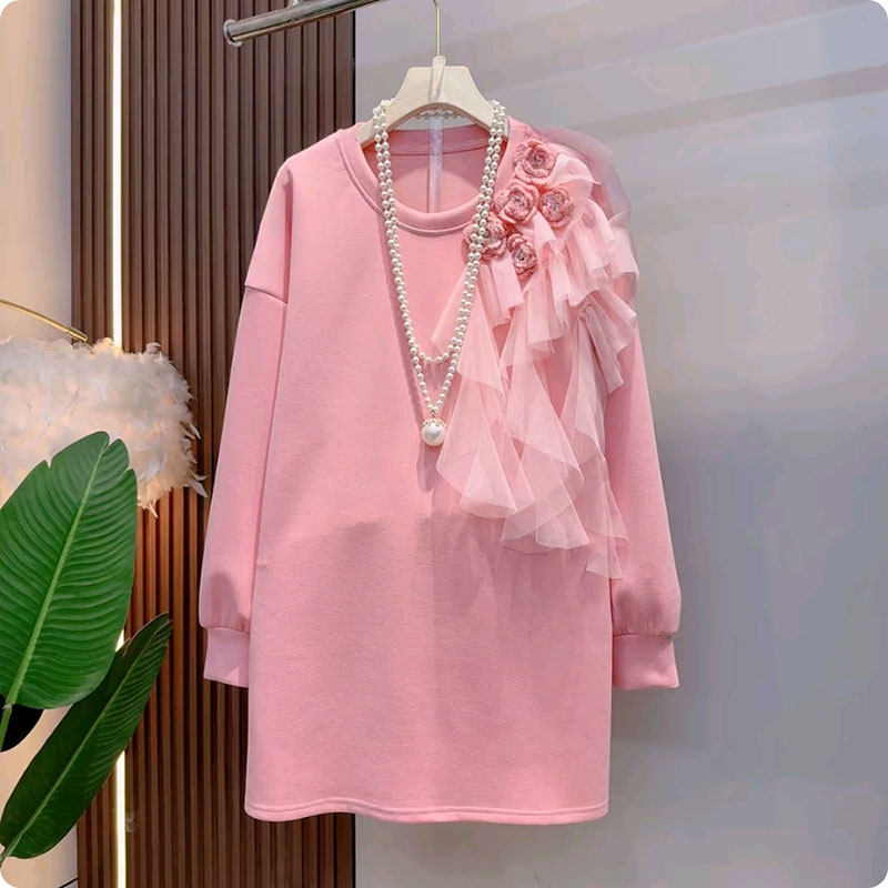 超级显瘦甜美大衫冬季新款洋气长袖卫衣裙大码女装上衣大码女装潮,淘宝优惠券,粉丝福利购,淘宝优惠卷