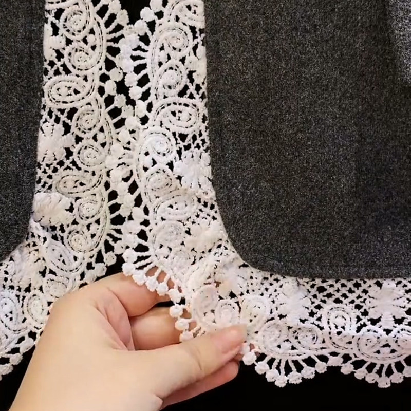 胖妹妹2025早秋新款大码女装时尚高级感蕾丝边马甲打底裤子三件套,淘宝优惠券,粉丝福利购,淘宝优惠卷