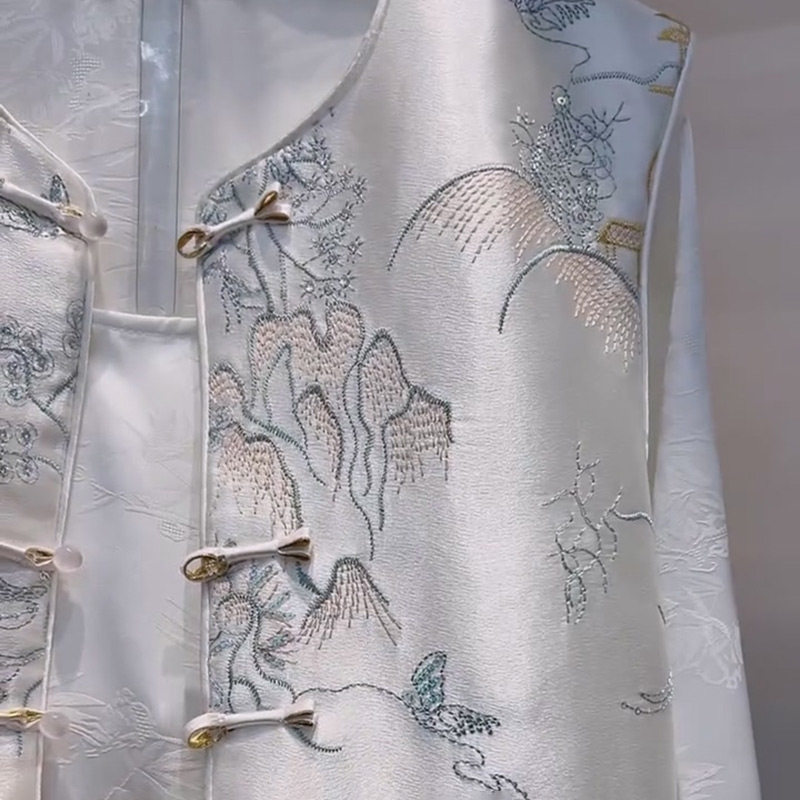 胖妹妹2025春季新款大码女装新中式国潮国风复古马甲打底衫两件套,淘宝优惠券,粉丝福利购,淘宝优惠卷