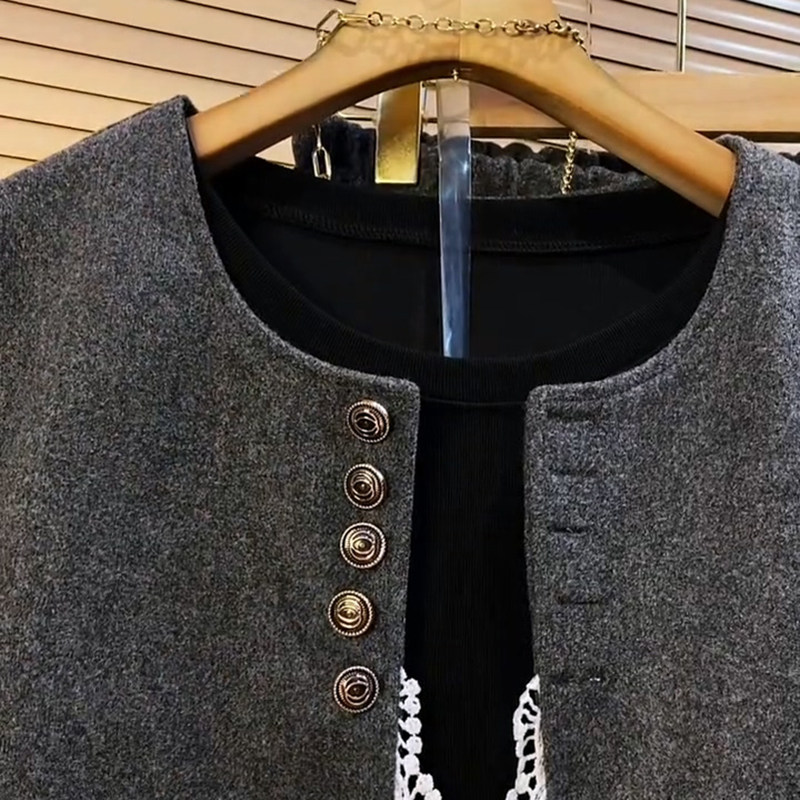 胖妹妹2025早秋新款大码女装时尚高级感蕾丝边马甲打底裤子三件套,淘宝优惠券,粉丝福利购,淘宝优惠卷