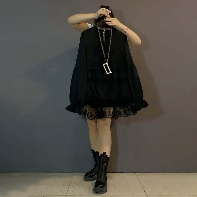 胖mm大码女装春季2026新款欧货V领系带时尚蕾丝拼接洋气百搭衬衫,淘宝优惠券,粉丝福利购,淘宝优惠卷