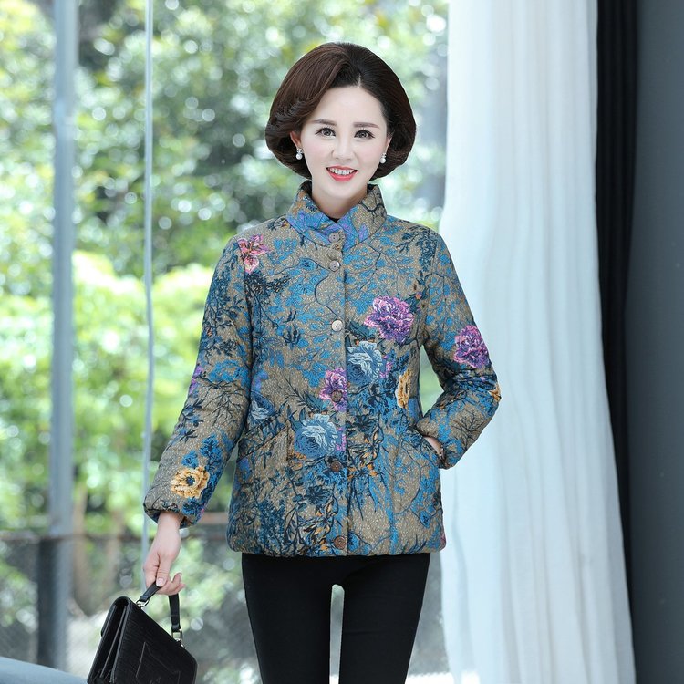 中老年女装加绒加厚外套妈妈装秋冬款保暖棉衣中老年宽松大码棉袄 - 图2