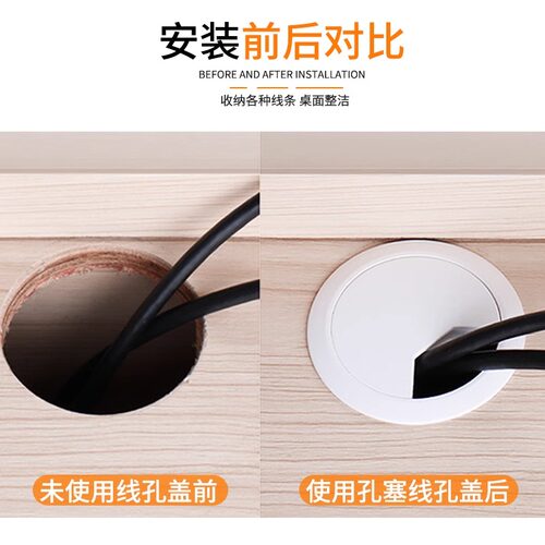 电脑办公桌书桌面封口盖走线孔出线线孔盖走线盒穿线孔穿线盒孔盖 - 图0
