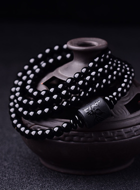 黑曜石龙凤多圈手链情侣款