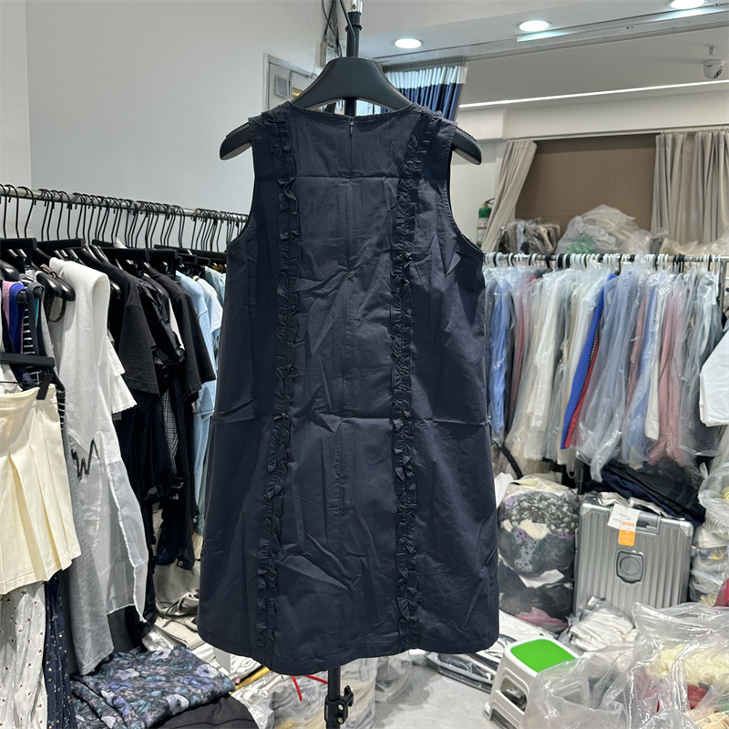 feiding非町 韩系25夏季气质木耳边设计小众娃娃背心裙显瘦连衣裙 - 图3