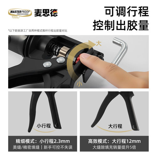 省力玻璃胶枪自动断胶玻璃枪胶枪手动省力打胶枪结构胶枪压打胶枪 - 图2
