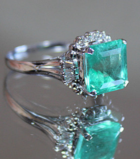 克拉祖母绿钻石戒指指环