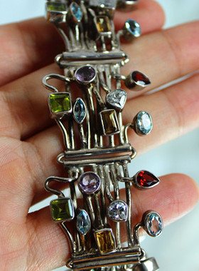 欧洲石榴石手镯古董珠宝