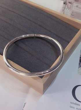 光面纯银手镯女简约百搭时尚气质