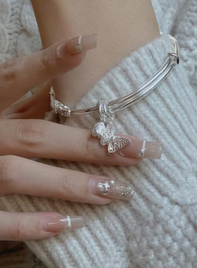 香港正生铛纯银手镯送女友礼物