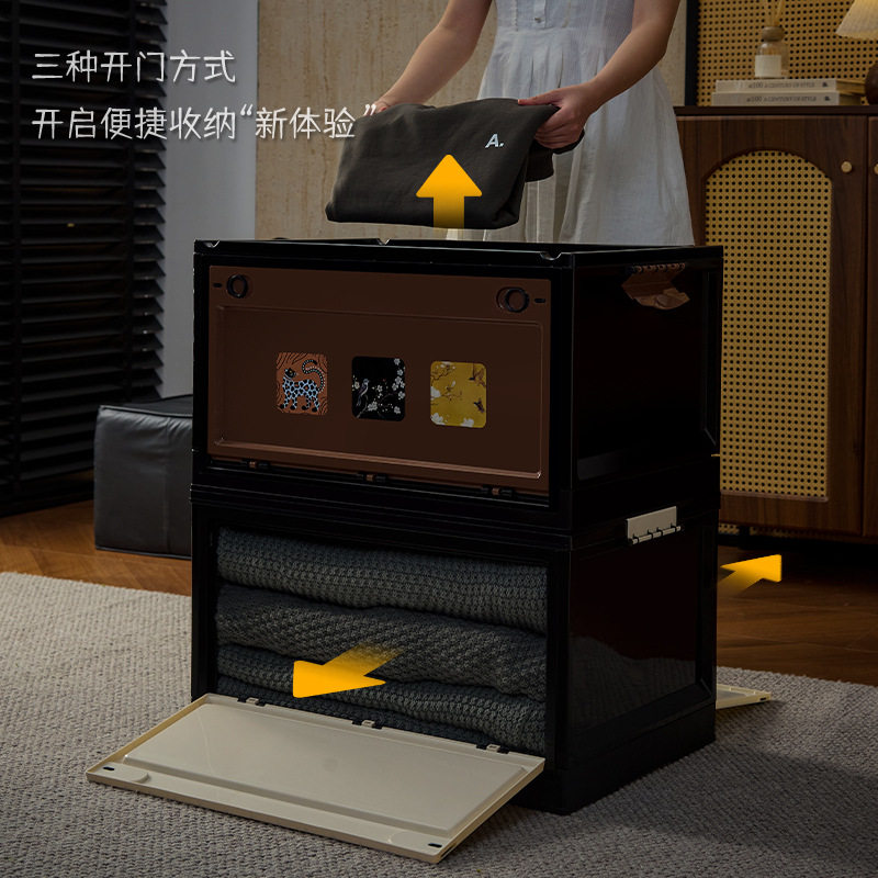 中古风高档防潮衣物整理箱家用可叠加玩具收纳箱大容量带轮,淘宝优惠券,粉丝福利购,淘宝优惠卷