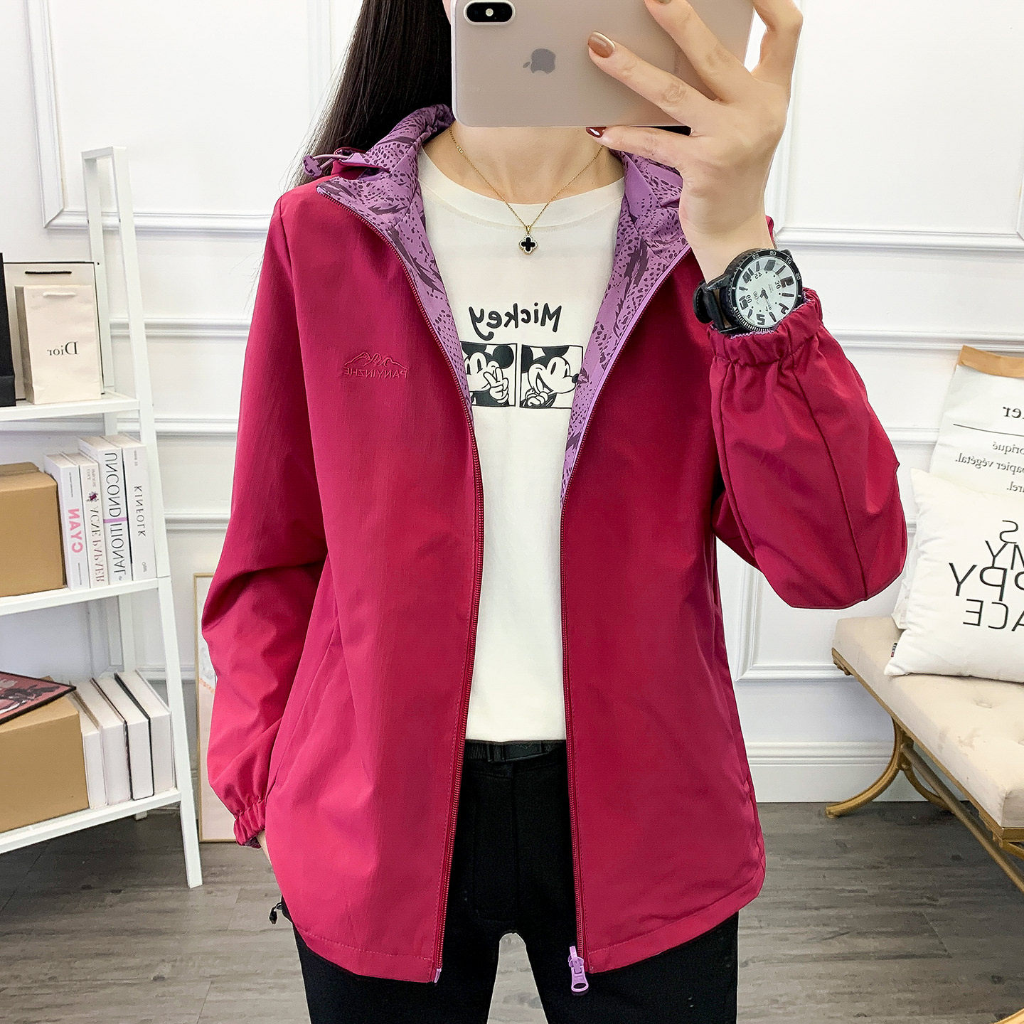 春秋新款双面穿软壳冲锋衣女风衣外套户外防风保暖徙步登山服女装,淘宝优惠券,粉丝福利购,淘宝优惠卷