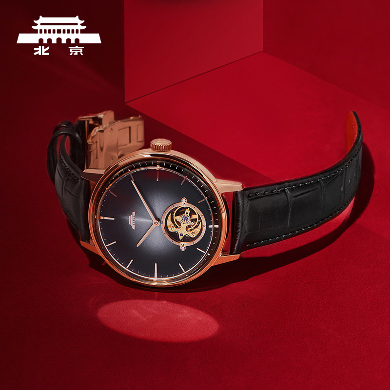 北京手表官方正品色彩陀飞轮手动机械表防水限量高端礼物男士腕表