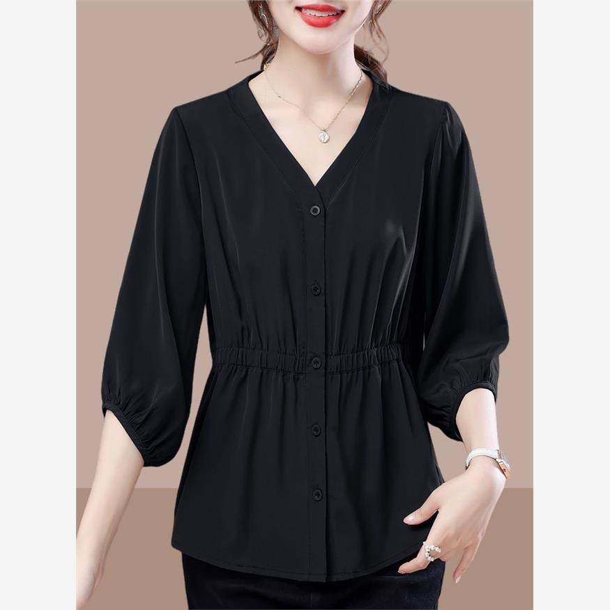 Ladies shirt loose waisted shirt chiffon shirt