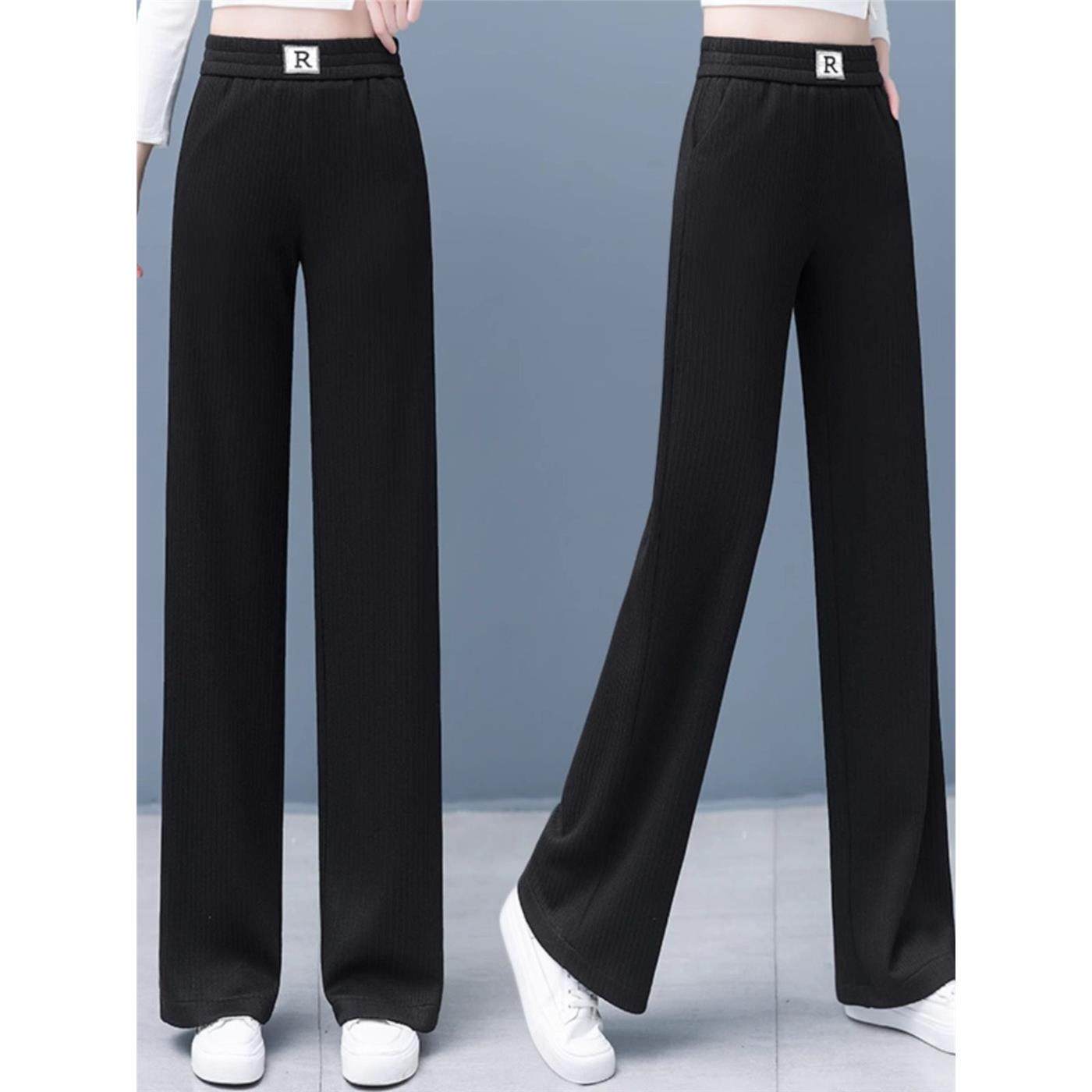 燕麦色阔腿裤女秋冬加绒慵懒松弛感裤子2025新款显瘦秋季直筒裤子,淘宝优惠券,粉丝福利购,淘宝优惠卷