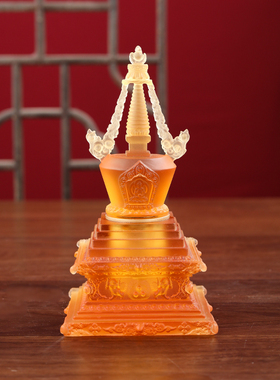 古法琉璃舍利塔摆件藏传