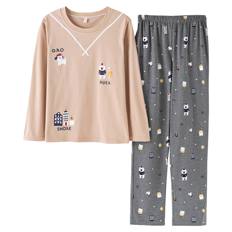 春秋冬季睡衣女纯棉长袖韩版草莓全棉大码学生家居服两件套装秋款 春秋冬季睡衣女纯棉长袖韩版草莓全棉大码学生家居服两件套装秋款