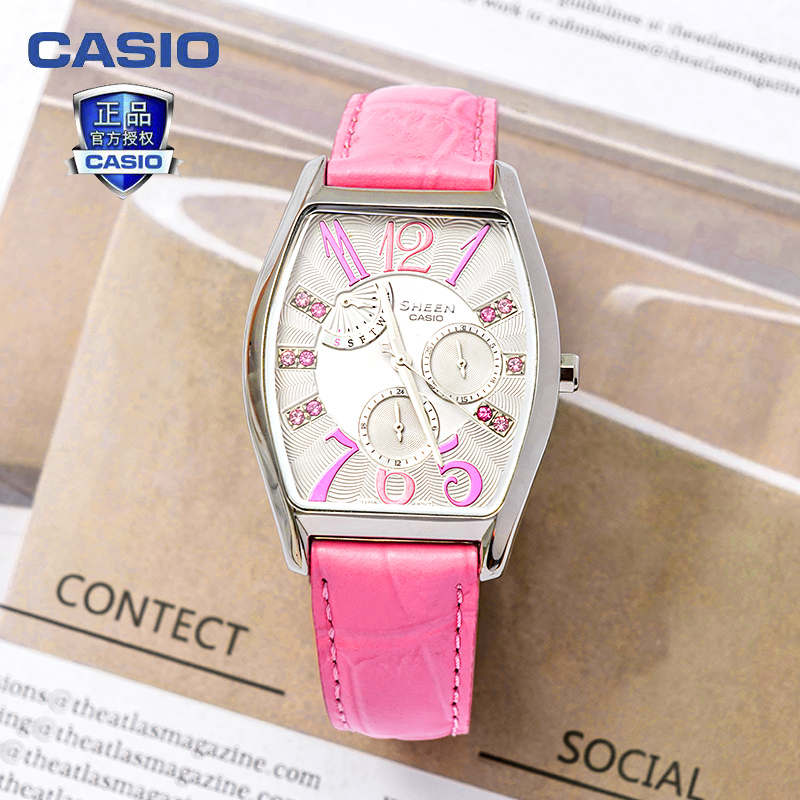 CASIO 3026L SHE 卡西欧手表女 防水石英表女表 优雅酒桶型 CASIO 3026L SHE 卡西欧手表女 防水石英表女表 优雅酒桶型