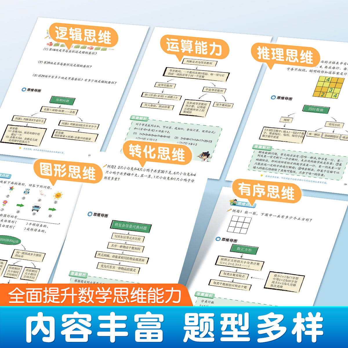 数学思维训练二年级下册小学举一反三应用题专项强化训练人教版启蒙拓展题计算题思维闯关逻辑书奥数-图3