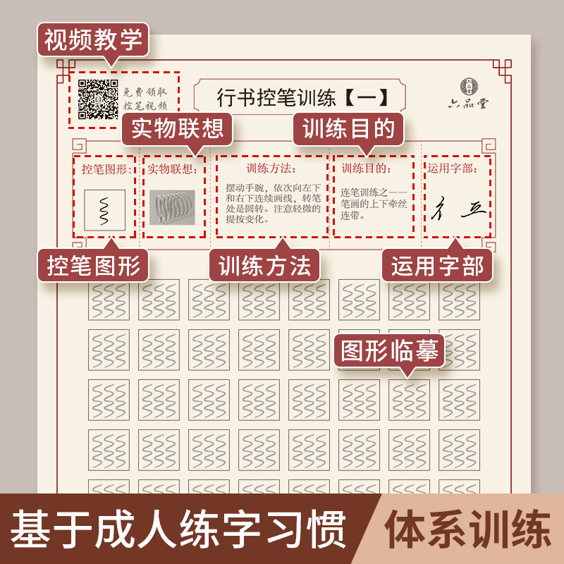 控笔训练字帖成人练字神器速成21天手写大学生初学者行楷字贴行书钢笔成年笔控入门套装全套练习写字成年人初中生描红六品堂大人 - 图2