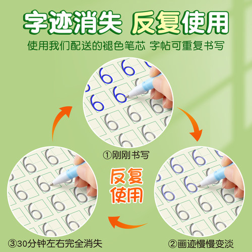 六品堂数字凹槽练字帖大本幼儿园专用练字本描红本幼儿控笔训练入门字帖儿童写字练习本初学学前中班每日一练三点定位幼小衔接 - 图3
