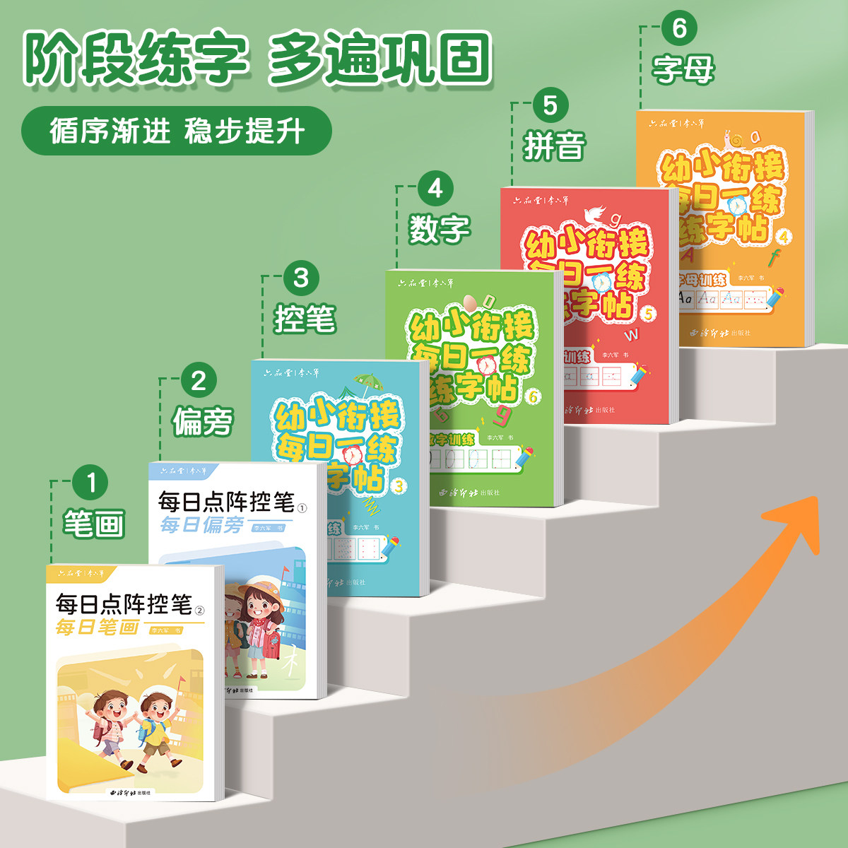 笔画笔顺练字帖1-6年级点阵控笔训练字帖小学生幼小衔接练字本硬笔书法偏旁部首初学者入门套装专用儿童幼儿园每日一练一年级练习