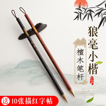 Six Pines Pure Wolf Mfly Head Small Block Brush Calligraphy Pen Adult Beginue Professional Practice Sketch Red Letter Thread Pen Brush Thread Pen Country Painting Calligraphy Brush Calligraphy Brush