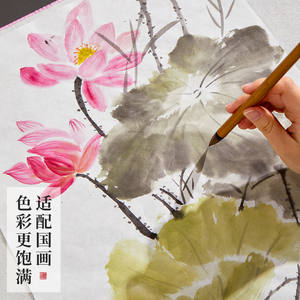 六品堂宣纸4k8k生宣绘画书法半生熟国画初学者套装美术用品工具全套a4a3专用纸练习熟宣小学生幼儿园美术生