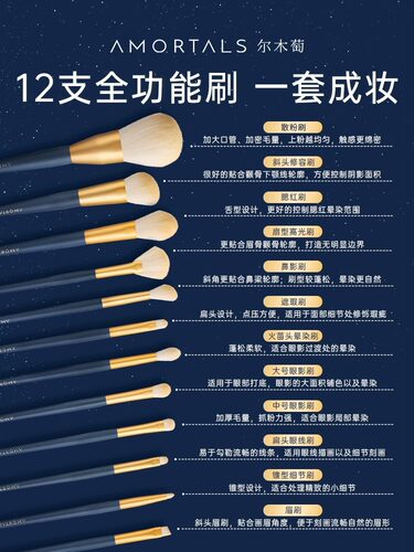 尔木萄化妆刷套装眼影腮红散粉修容刷子化妆套装初学者全套工具 - 图0