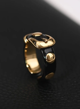 欧美创意滴油腰带戒指轻奢高级感时尚潮流指环开口通勤小众设计女