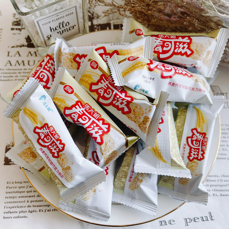 马大姐燕麦巧克力喜糖麦可滋巧克力棒250g原味早餐（代可可脂）