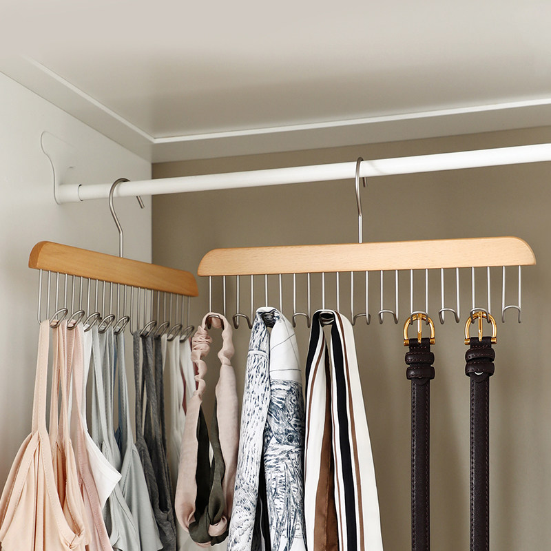 霜山榉木多钩衣架吊带内衣背心挂架宿舍收纳架家用可叠加挂衣架,淘宝优惠券,粉丝福利购,淘宝优惠卷