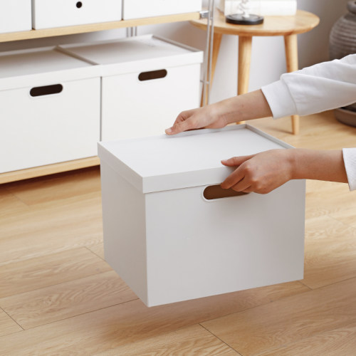 霜山Chicbox桌面收纳盒图书馆书架储物盒直角收纳筐A4文件整理盒 - 图2