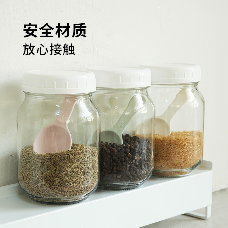 日本霜山硅藻土调料勺茶匙厨房糖盐防结块小勺吸湿防潮带刻度量勺 - 图2