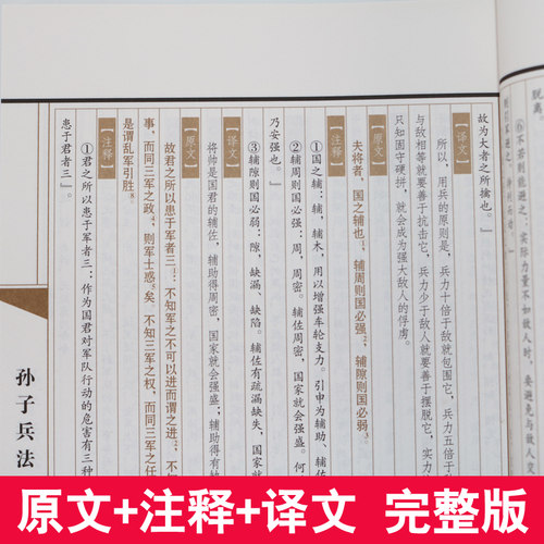 高启强同款狂飙原著正版线装孙子兵法全套4册原文白话译文注释中华国学经典精粹成人学生版36计三十六计蓝皮孙膑著原版完整版书籍-图2