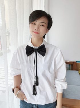明星同款蝴蝶结领结项链
